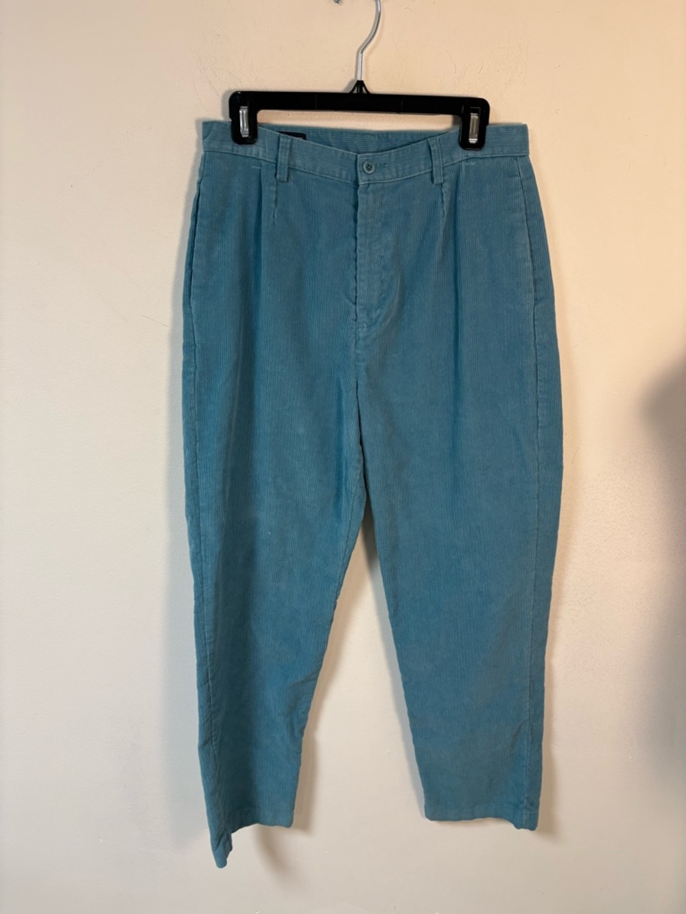 Lands End Womens High Waisted Pleated Corduroy Tapered Pants Sz 10